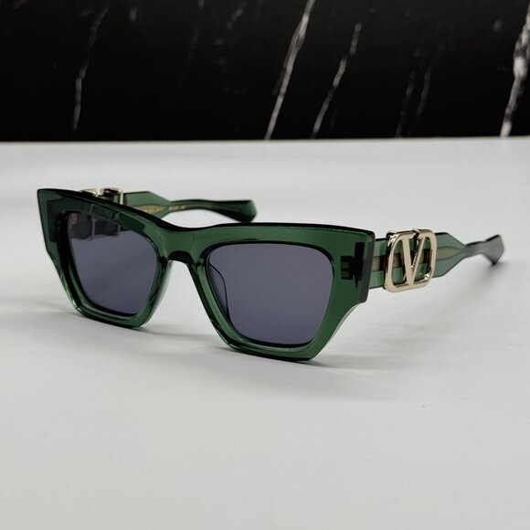 NEW VALENTINO VLS-166D GREEN GREY CAT EYE SUNGLASSES VALENTINO - Picture 2 of 10